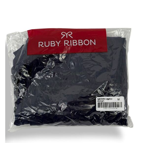 Ruby Ribbon Split Leg Leggings Women's Size Medium Midnight Blue Pants - Picture 6 of 7